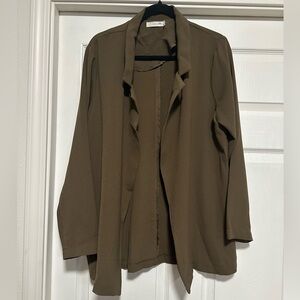 Lush Brown Long Sleeve Flowy Sweater Jacket Women's Size M